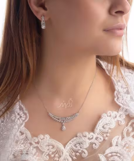 💍نیم ست جواهری میکروزنجیری خاص  با طراحی ژورنالی نقره عیار 925 (N_4093)