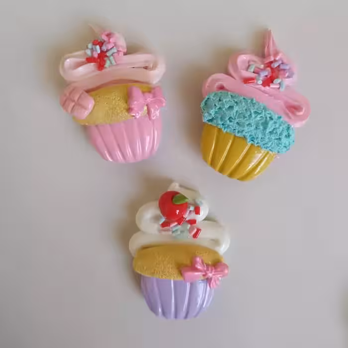 مگنت یخچال طرح کاپ کیک پک 3تایی | amazonchi