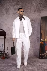 ست کت و شلوار با پارچه گاباردین، طراحی معمولی، با دکمه‌های فشاری از برند TREND BİZ - 5486