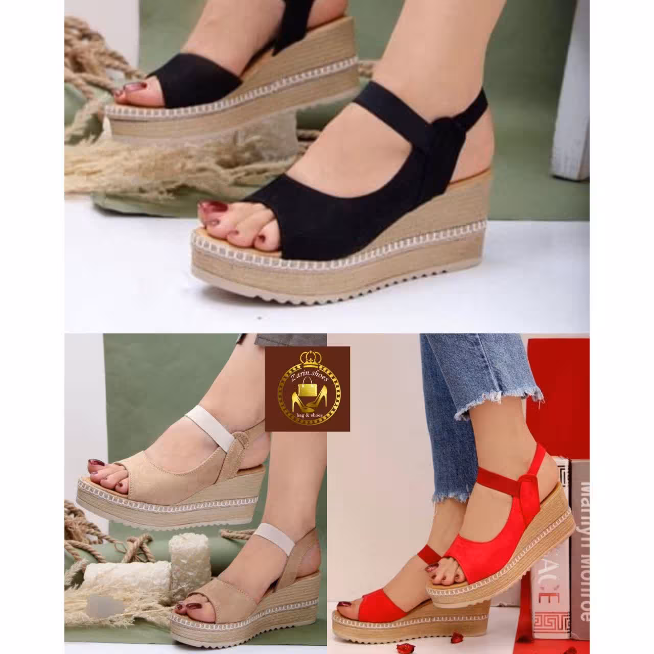 صندل لژدار کنفی حصیری طبی زنانه