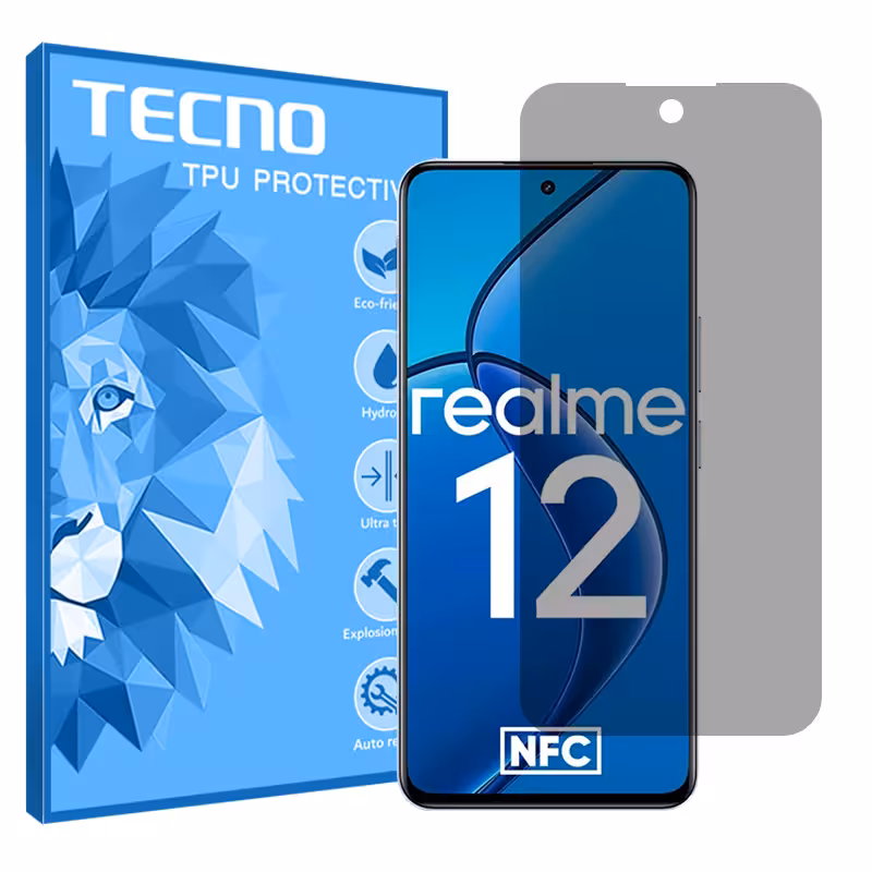 گلس ریلمی Realme 12 4G مدل هیدروژلی پرایوسی برند تکنو کد S