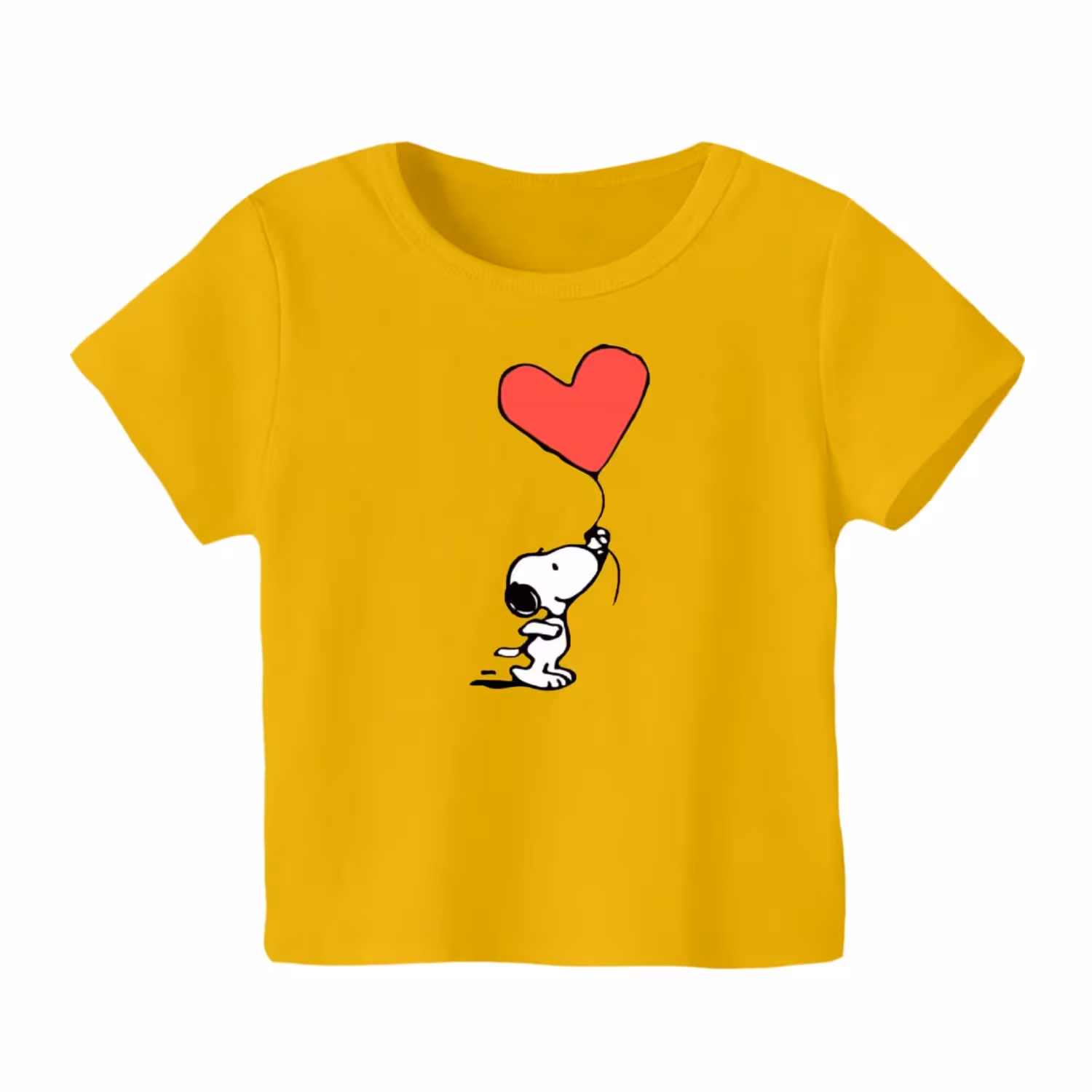 تی شرت آستین کوتاه بچگانه مدل اسنوپی کد 44 رنگ زرد