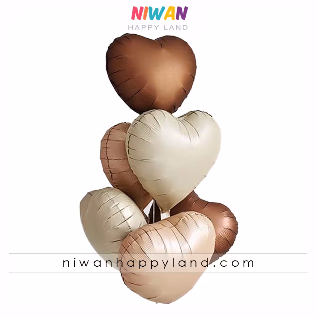 پک بادکنک قلب رنگ نود 6عددی