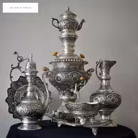 سرویس سماور دکوری برنجی 5 لیتری و آفتابه لگن با رنگ ثابت