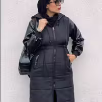 کاپشن آستین چرم نیکا