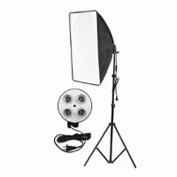 نور ثابت پروژکتور 4 لامپ به همراه سافت باکس و پایه 803