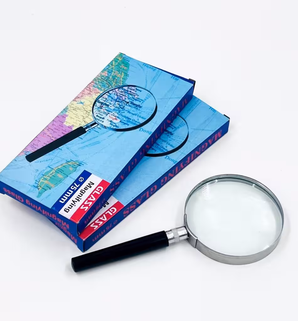 ذره بین قاب فلز جعبه ابی 75mm