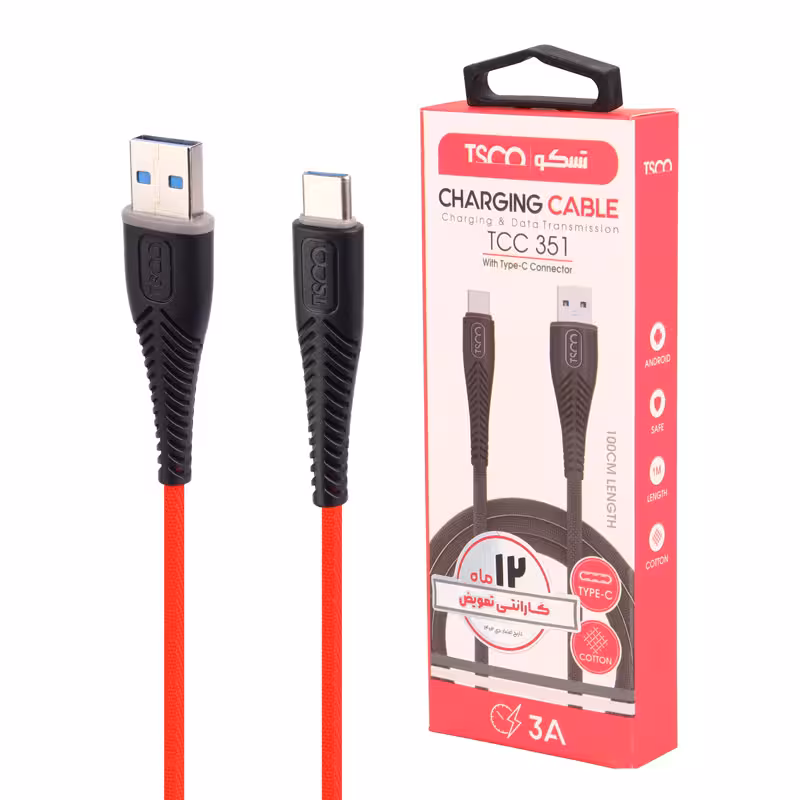 کابل تایپ سی TSCO TCC351 3A 1m