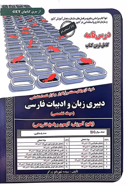 نمونه آزمونهای مستند وپرتکرار برگزارشده استخدامی دبیری زبان و ادبیات فارسی(حیطه تخصصی) - کتاب‌فروشی کوچه کتاب