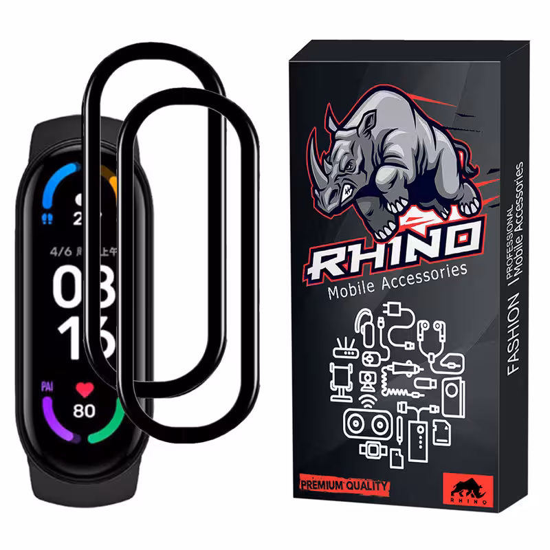 محافظ صفحه نمایش راینو مدل R-PMMA مناسب برای مچ بند هوشمند شیائومی Mi Band 5 بسته 2 عددی