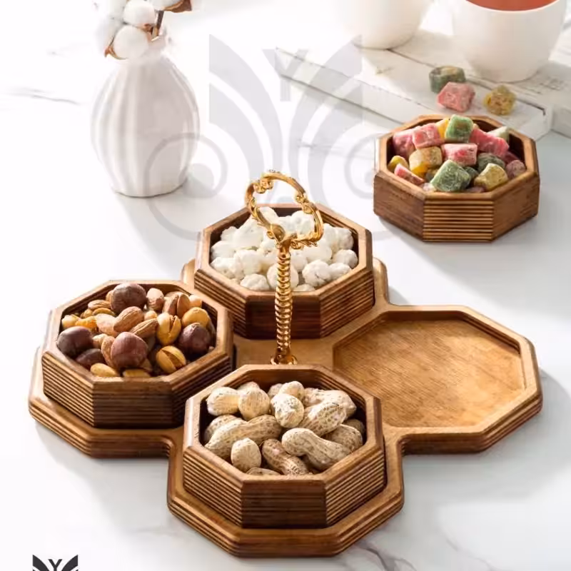 اردوخوری دوبل 8ضلعی چهار خونه جداشدنی