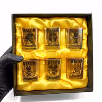 ست هدیه کاپ قهوه 6عددی شامپاینی مدل مربع طرح جمجمه کد 710067