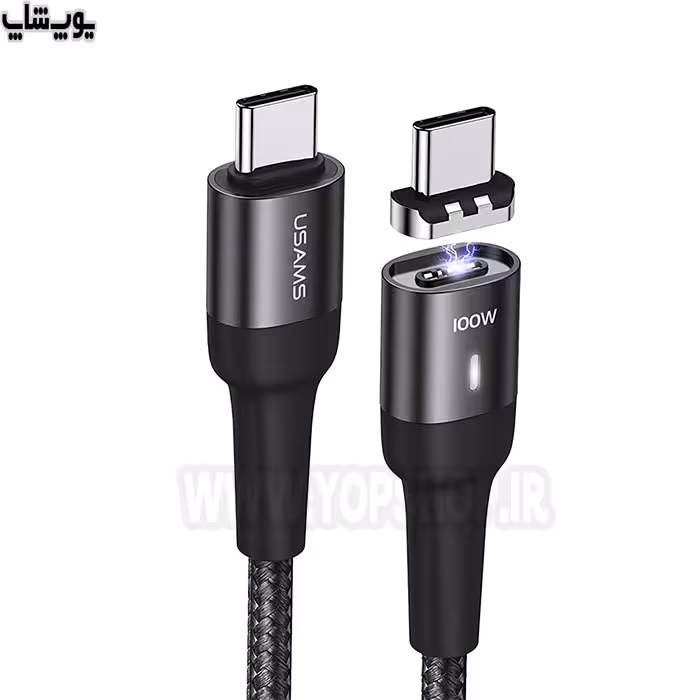 کابل شارژ مغناطیسی 100 وات PD تایپ C به تایپ C یوسمز مدل US-SJ466 U58