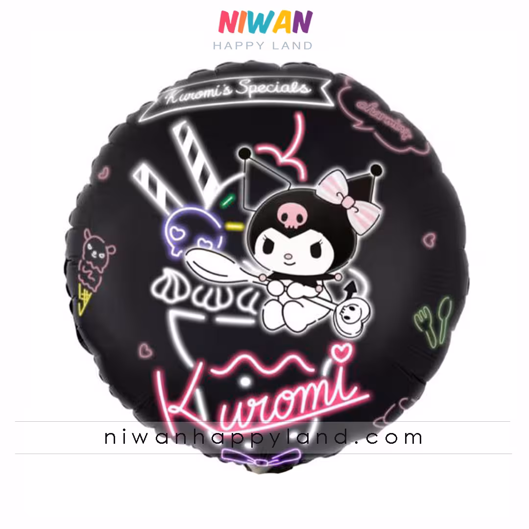 بادکنک فویلی کرومی گرد مشکی