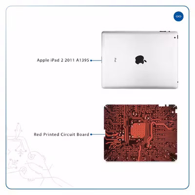 برچسب پوششی ماهوت مدل Red Printed Circuit Board مناسب برای تبلت اپل iPad 2 2011 A1395