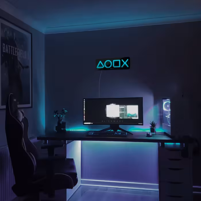 چراغ دیواری نئون دیزاین مدل Ps-Keys-BL_TBL