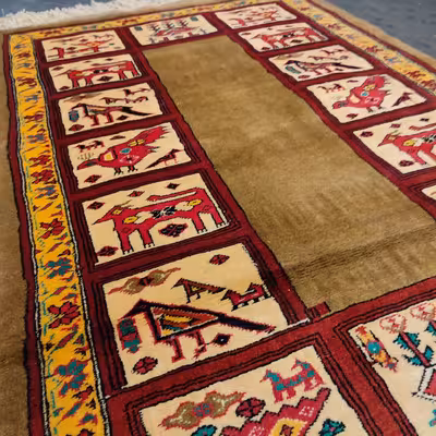 فرش دستبافت یک و نیم متری طرح کف ساده کد AA265