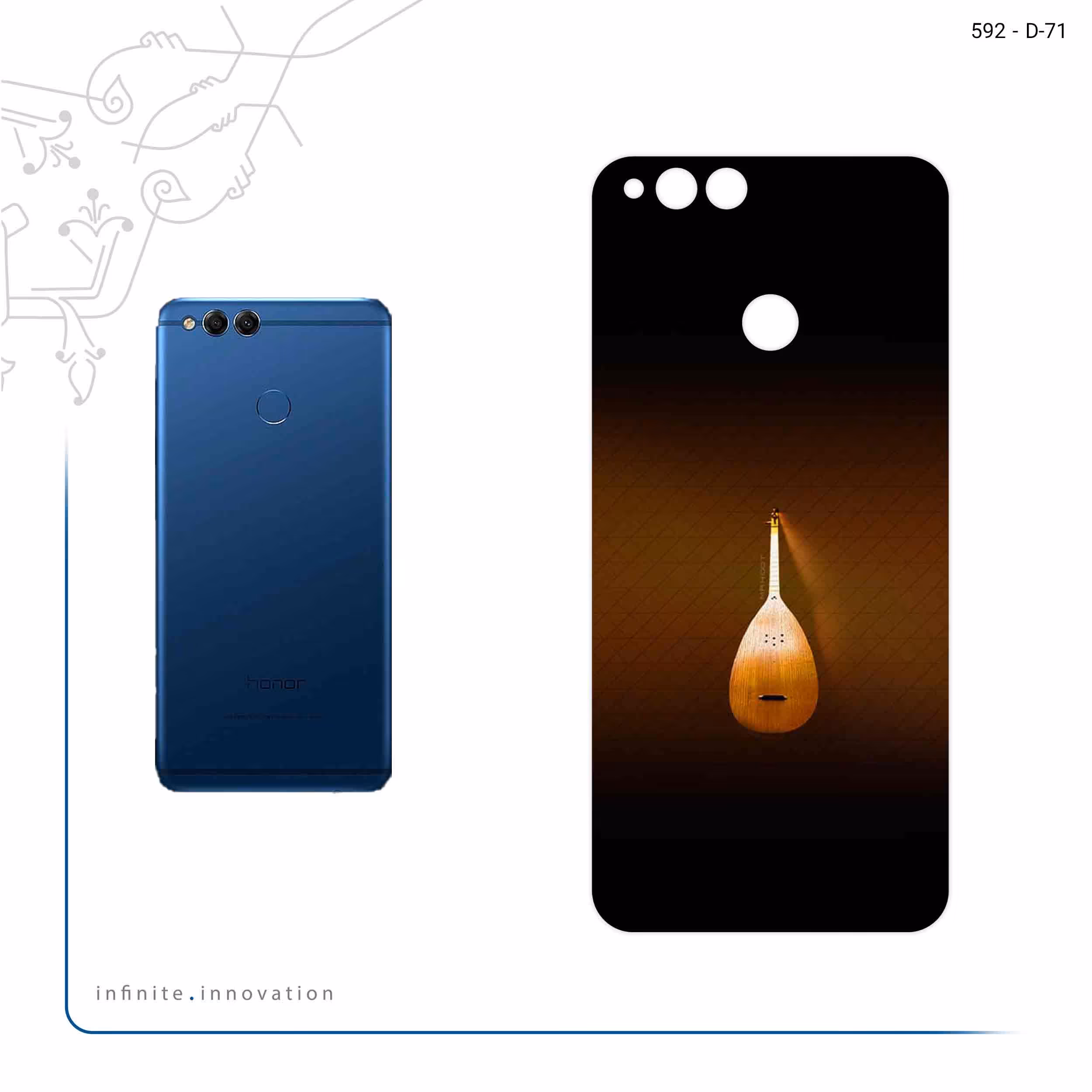 برچسب پوششی ماهوت مدل tambour مناسب برای گوشی موبایل آنر 7X