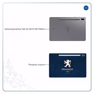 برچسب پوششی ماهوت مدل Peugeot-Logo مناسب برای تبلت سامسونگ Galaxy Tab S6 2019 SM-T860