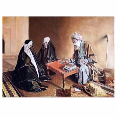 نقاشی گچ پاستل طرح رمال کد 1012