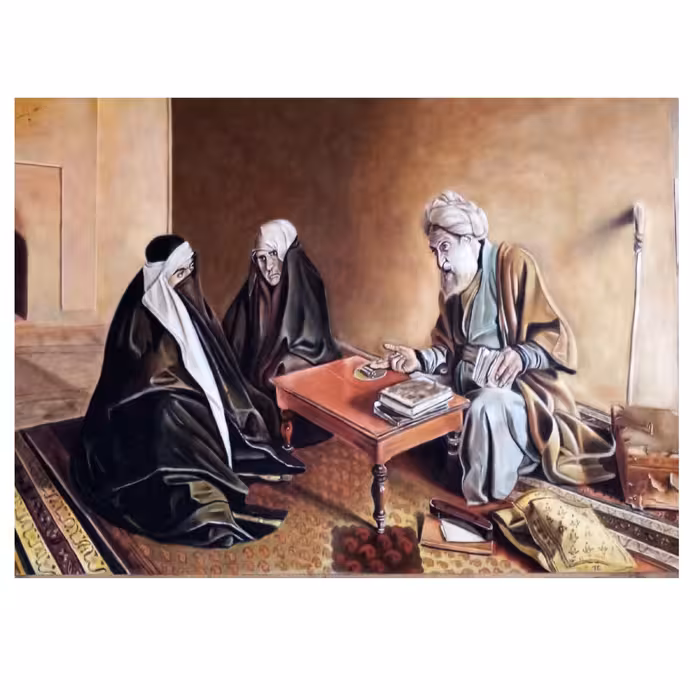 نقاشی گچ پاستل طرح رمال کد 1012