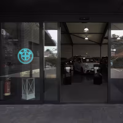 چراغ دیواری نئون دیزاین طرح Bmw_TBL