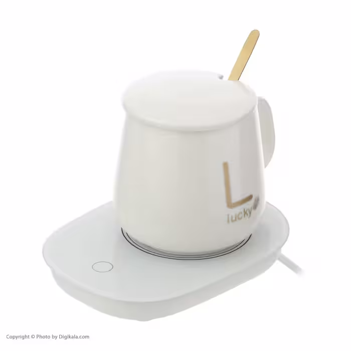 ماگ حرارتی لاکی مدل Temperature Cup به همراه صفحه گرم کن برقی