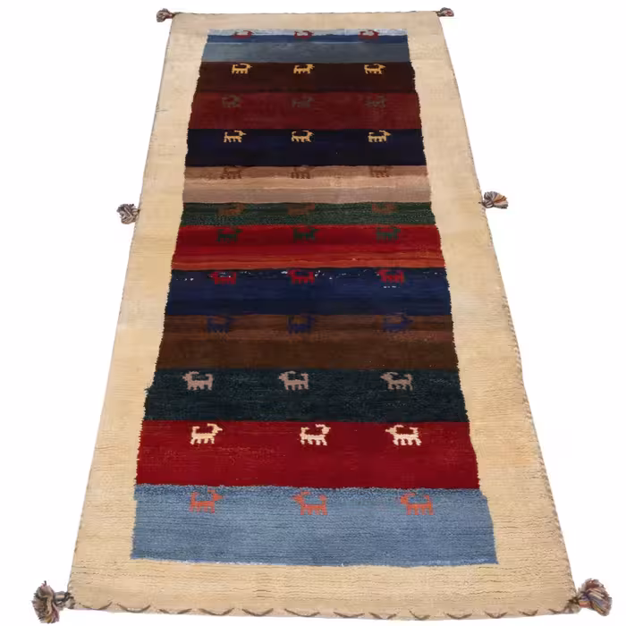 گبه دستباف کناره طول دو متر سی پرشیا کد 122490