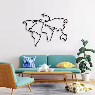 دیوارکوب ماهوت طرح نقشه جهان 