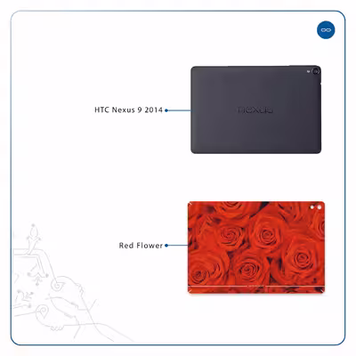 برچسب پوششی ماهوت مدل Red-Flower مناسب برای تبلت اچ تی سی Nexus 9 2014