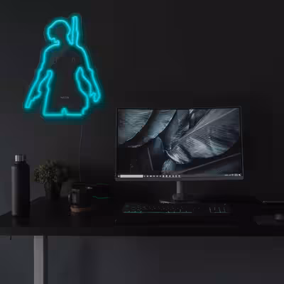 چراغ دیواری نئون دیزاین طرح Pubg-GL_TBL