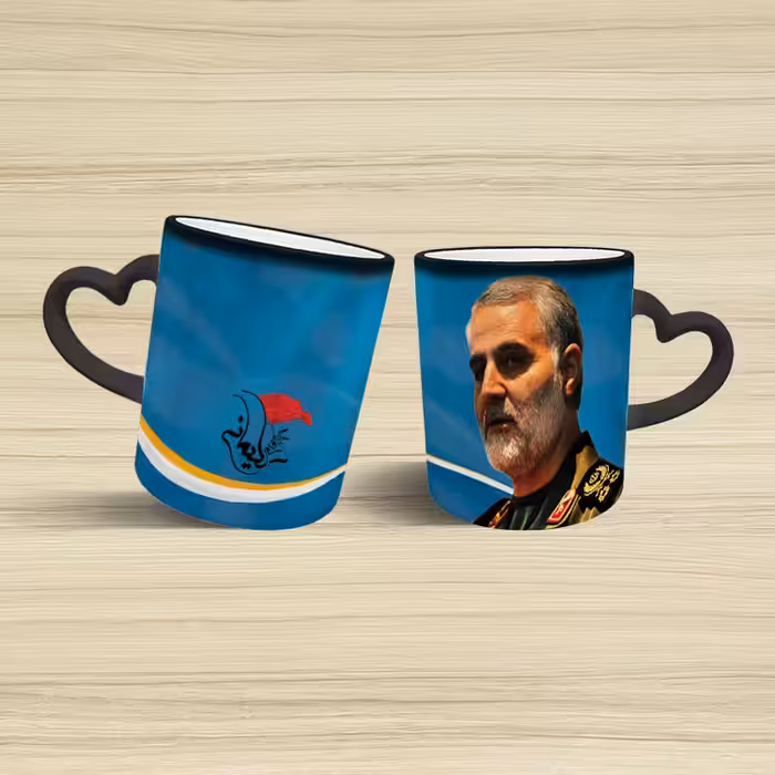 ماگ حرارتی مدل دسته قلبی طرح سردار سلیمانی کد 58