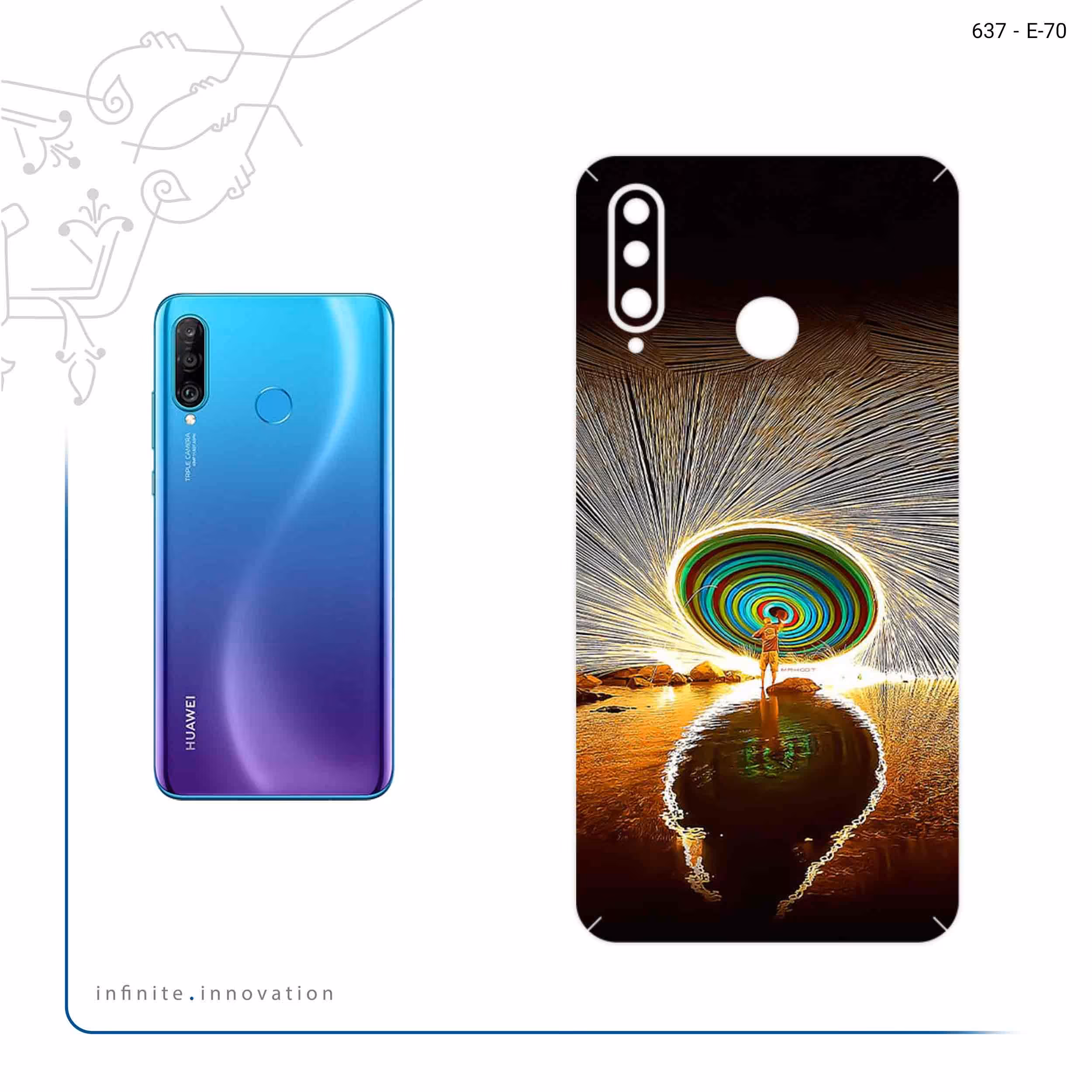 برچسب پوششی ماهوت مدل Night Light Fountain مناسب برای گوشی موبایل هوآوی P30 Lite (48 MP Camera)