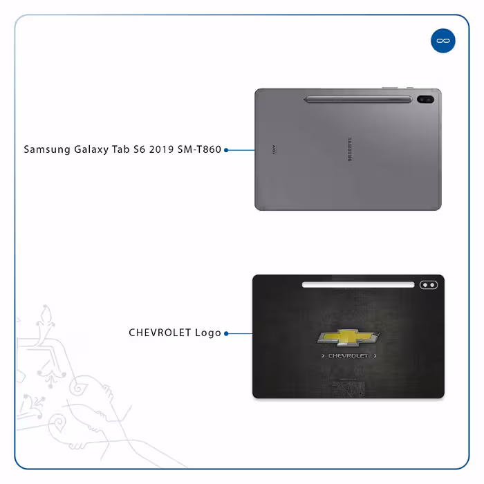 برچسب پوششی ماهوت مدل CHEVROLET-Logo مناسب برای تبلت سامسونگ Galaxy Tab S6 2019 SM-T860