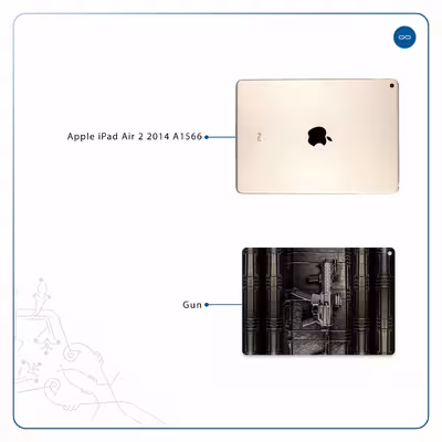 برچسب پوششی ماهوت مدل Gun مناسب برای تبلت اپل iPad Air 2 2014 A1566