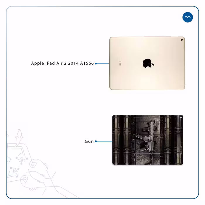 برچسب پوششی ماهوت مدل Gun مناسب برای تبلت اپل iPad Air 2 2014 A1566