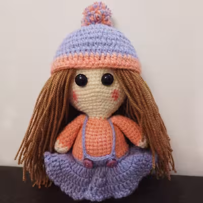 عروسک بافتنی مدل دختر خانوم