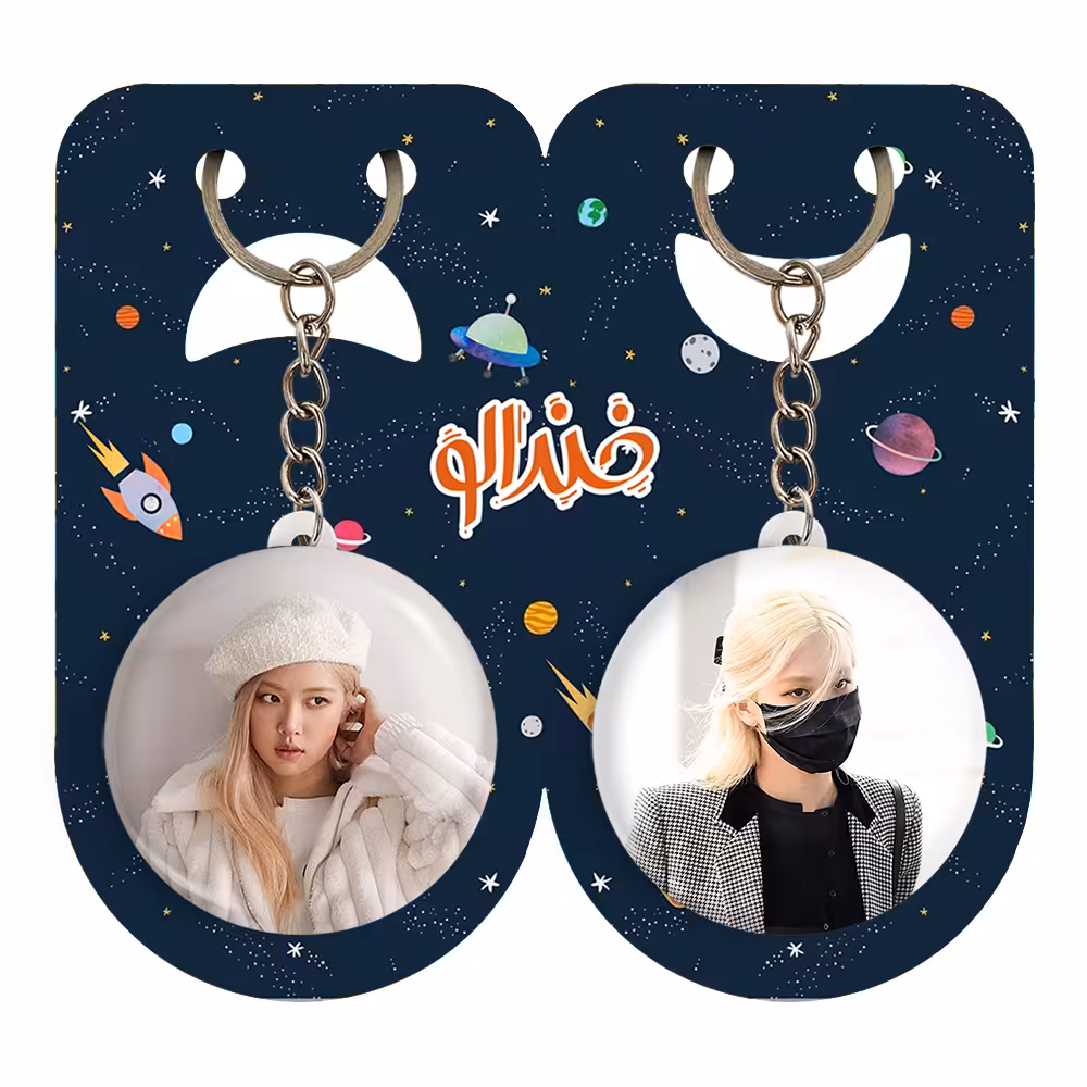 جاکلیدی خندالو مدل رزی بلک پینک کد 1442314425 مجموعه 2 عددی