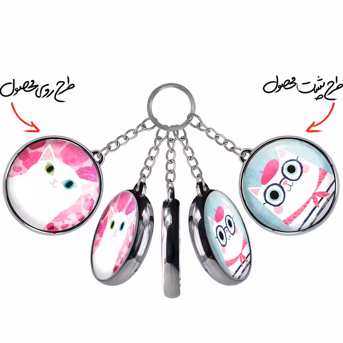 جاکلیدی خندالو طرح گربه مدل دوطرفه کد 52125052
