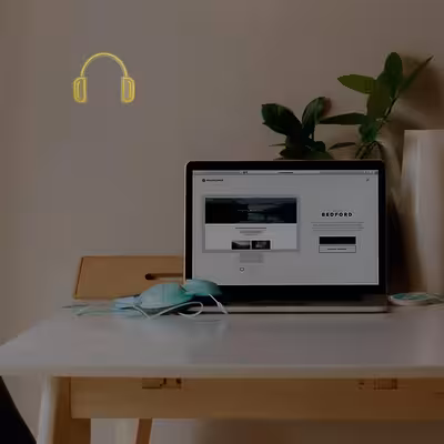 چراغ دیواری نئون دیزاین طرح Headphone_YL