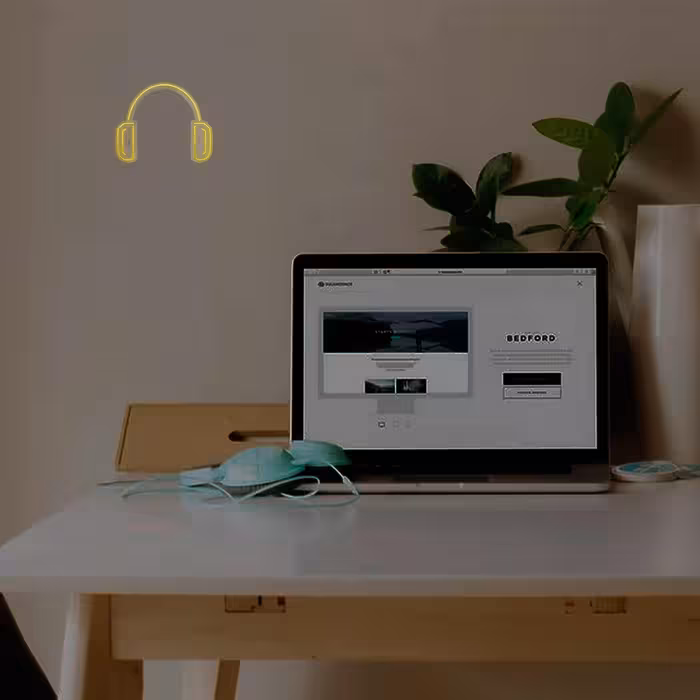 چراغ دیواری نئون دیزاین طرح Headphone_YL