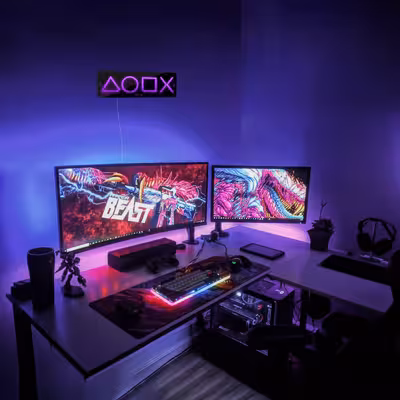 چراغ دیواری نئون دیزاین مدل Ps-Keys-BL_PR