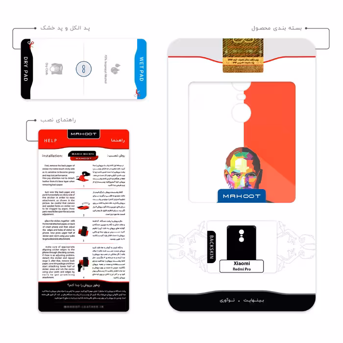 برچسب پوششی ماهوت مدل Collage of Steve Jobs 1 مناسب برای گوشی موبایل شیائومی Redmi Pro