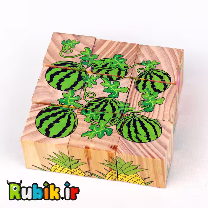 پازل مکعبی 3×3 چوبی
