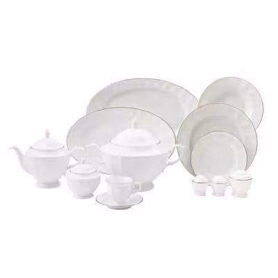 سرویس غذاخوری 83 پارچه چینی زرین ایران مدل یاسمن طرح زرین رزگلد