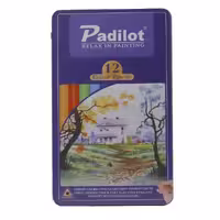 مداد رنگی 12 رنگ جعبه فلزی پادیلوت padilot