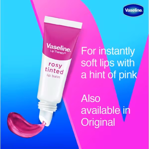 بالم لب جذاب وازلین  rosy lips  ( رایحه گل رز ) حجم 10 گرم  ساخت تایلند