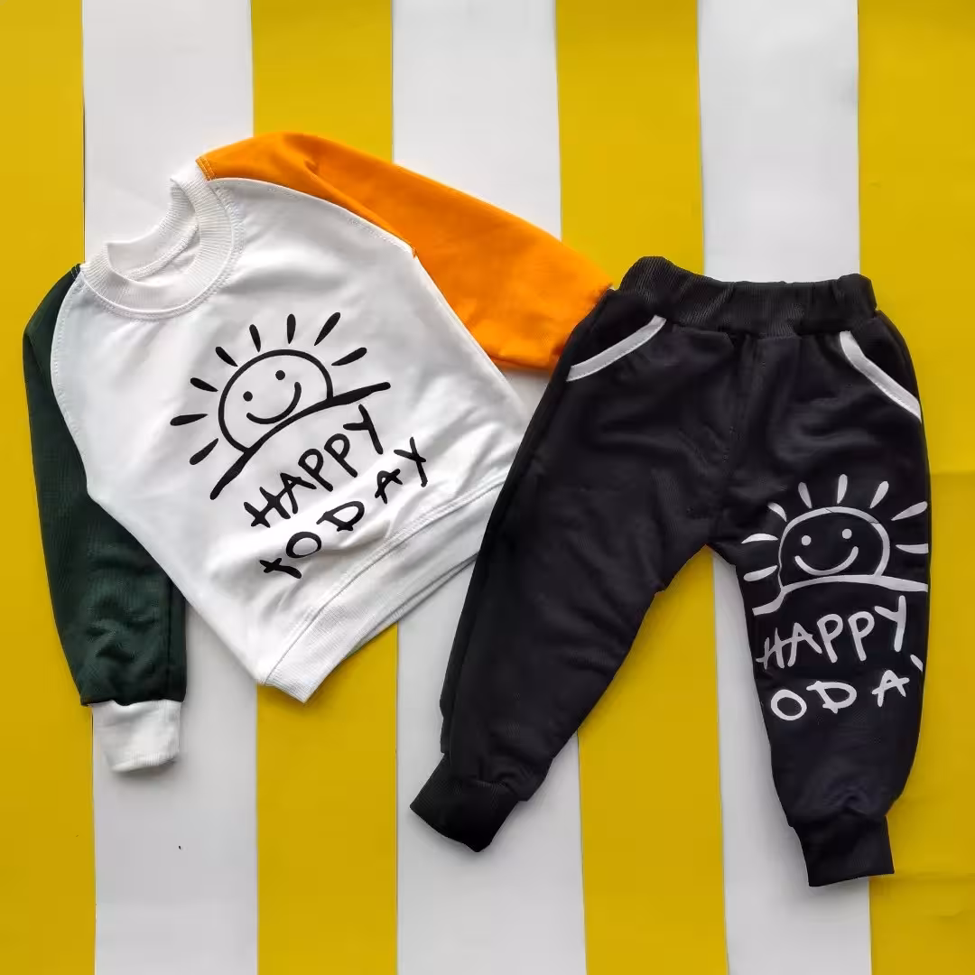 بلوز شلوار خورشید پسرانه،جنس دورس اسپان،قواره دار، مناسب تا بالای 2 سال، ضخیم و با کیفیت