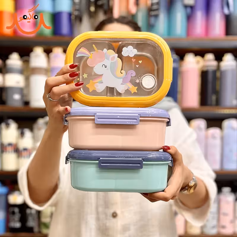 ظرف غذا یونیکورن داخل استیل