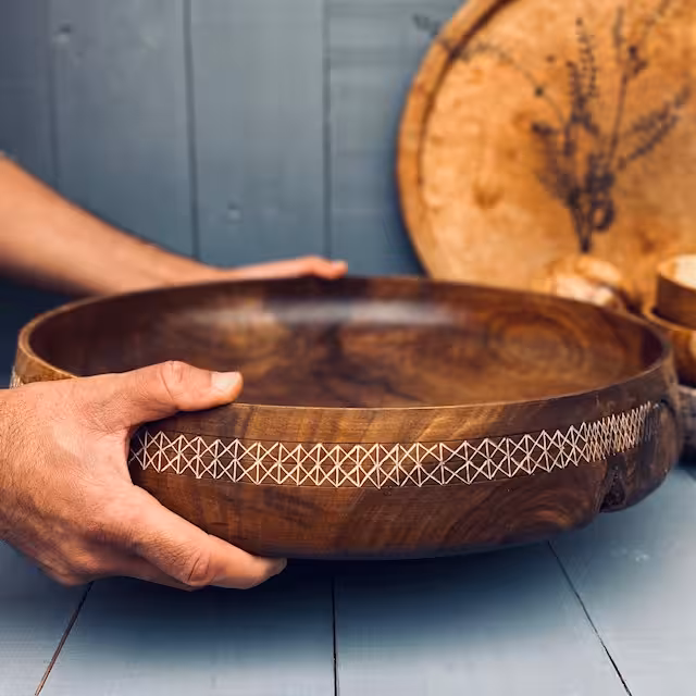 ظرف چوبی پذیرایی گردو کد 010023